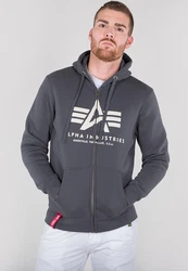 ALPHA INDUSTRIES Sweatjacke creme/grau