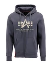 ALPHA INDUSTRIES Sweatjacke creme/grau