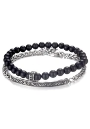 Kingka Armband Set schwarz / silber
