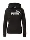 PUMA Sportovní mikina 'ESSENTIAL Logo Hoodie'  černá / bílá