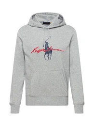 Sweatshirt graumeliert / rot / navy