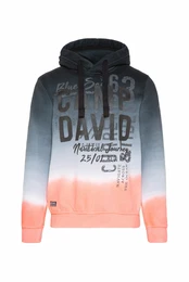 Dip Dye Hoodie mit Logo Rubber Print orange / dunkelblau