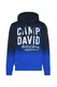 CAMP DAVID Dip Dye Hoodie mit Logo Rubber Print blau / dunkelblau
