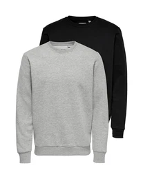 Sweatshirt graumeliert / schwarz
