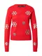 VERO MODA Svetr 'Snowflake' tmavě šedá / ohnivá červená / stříbrná VERO MODA Svetr 'Snowflake' tmavě šedá / ohnivá červená / stříbrná