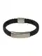 HUGO Armband 'Lander' schwarz / silber