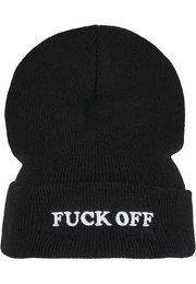 Čepice 'Fuck Off' černá / bílá