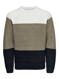 Pullover ''''Kerem'''' wei / navy / schlammfarben