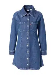 LEVI'S Košilové šaty 'Mini Dress' krvavě červená / černá džínovina / bílá