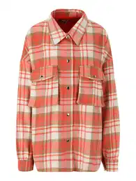 Přechodná bunda hnědá / korálová / bílá