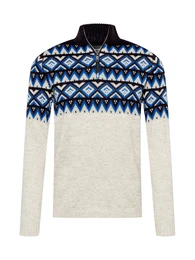 Pullover blau / schwarz / weiß / beige