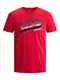 JACK & JONES T-Shirt rot / schwarz / wei