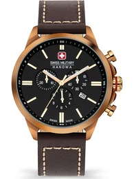 SWISS MILITARY HANOWA Analoguhr gold / braun / schwarz / rot