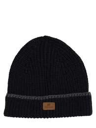 Mütze marine / grau / cognac
