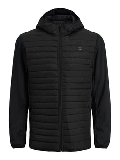 Jack & Jones Blouson Softshell Stepp Jacke mit Kapuze JJEMULTI schwarz
