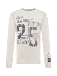 Pullover hellgrau / dunkelgrau / orange