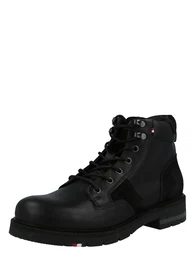 Schnürboots schwarz / weiß / navy / feuerrot
