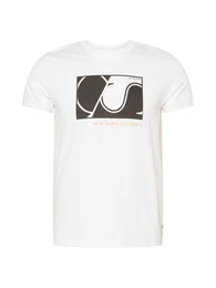 Q/S by T-Shirt weiß / mokka / dunkelorange