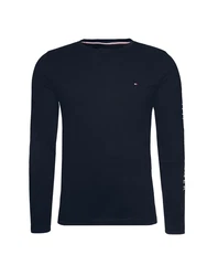 TOMMY HILFIGER Shirt TOMMY LOGO LONG SLEEVE TEE navy