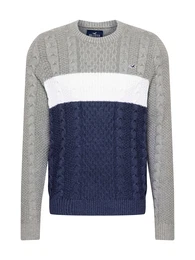 Pullover navy / graumeliert / weiß