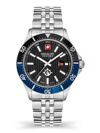SWISS MILITARY HANOWA Analoguhr ''''Flagship X'''' schwarz / silber / blau / rot