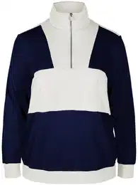 Mikina noční modrá / offwhite