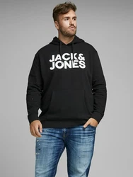 Jack & Jones Plus Sweatshirt 'JJEcorp' schwarz/wei