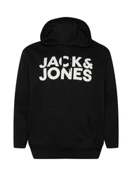 Jack & Jones Plus Sweatshirt 'JJEcorp' schwarz/wei