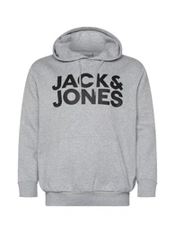 Plus Sweatshirt 'JJEcorp' graumeliert / schwarz