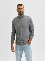 SELECTED HOMME Strickjacke 'Berg' grau