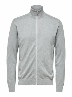 SELECTED HOMME Strickjacke 'Berg' grau