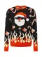Denim Project Pullover ''''X-MAS BURNING SANTA'''' schwarz / rot / weiß / creme