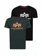 ALPHA INDUSTRIES T-Shirt schwarz / tanne / hellorange / weiß