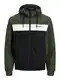 JACK & JONES Jacke 'Rush' dunkelgrn / schwarz / wei