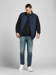 Jack & Jones Plus Weste navy/hellgrau