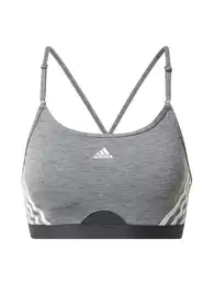 Sportski grudnjak 'Aeroreact Light-Support 3-Stripes' siva / crna / bijela