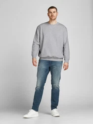 Jack & Jones Plus Sweatshirt BASIC SWEAT CREW NECK graumeliert