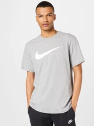 Nike Sportswear T-Shirt 'Swoosh' graumeliert/weiß