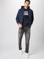 JACK & JONES Sweatshirt CORP Logo Hoodie navy / weiß