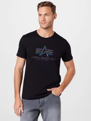 Alpha Industries T-Shirt Basic T Rainbow Reflective blau/grn/dunkellila/orange/schwarz