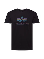 Alpha Industries T-Shirt Basic T Rainbow Reflective blau/grn/dunkellila/orange/schwarz