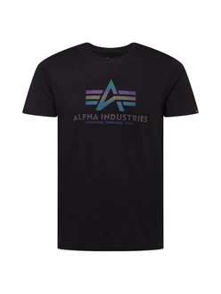 Alpha Industries T-Shirt Basic T Rainbow Reflective blau/grn/dunkellila/orange/schwarz