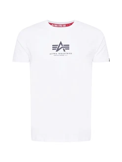 Alpha Industries Rundhalsshirt Basic T schwarz/weiß