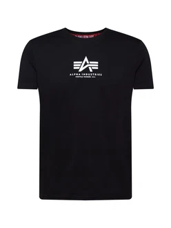 Alpha Industries Rundhalsshirt Basic T schwarz/wei