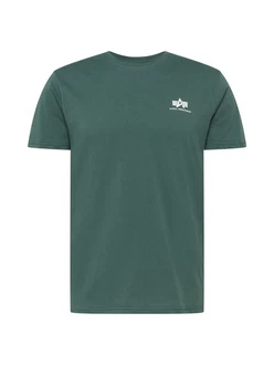 ALPHA INDUSTRIES T-Shirt dunkelgrn/wei