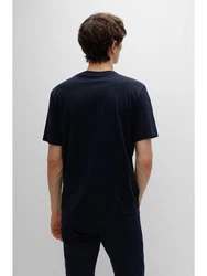HUGO T-Shirt 'Dulivio' dunkelblau/wei