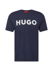 HUGO T-Shirt 'Dulivio' dunkelblau/wei