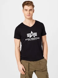 ALPHA INDUSTRIES T-Shirt schwarz/weiß
