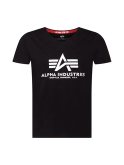 ALPHA INDUSTRIES T-Shirt schwarz/weiß