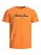 JACK & JONES T-Shirt ''''TONS UPSCALE'''' orange / schwarz / weiß
